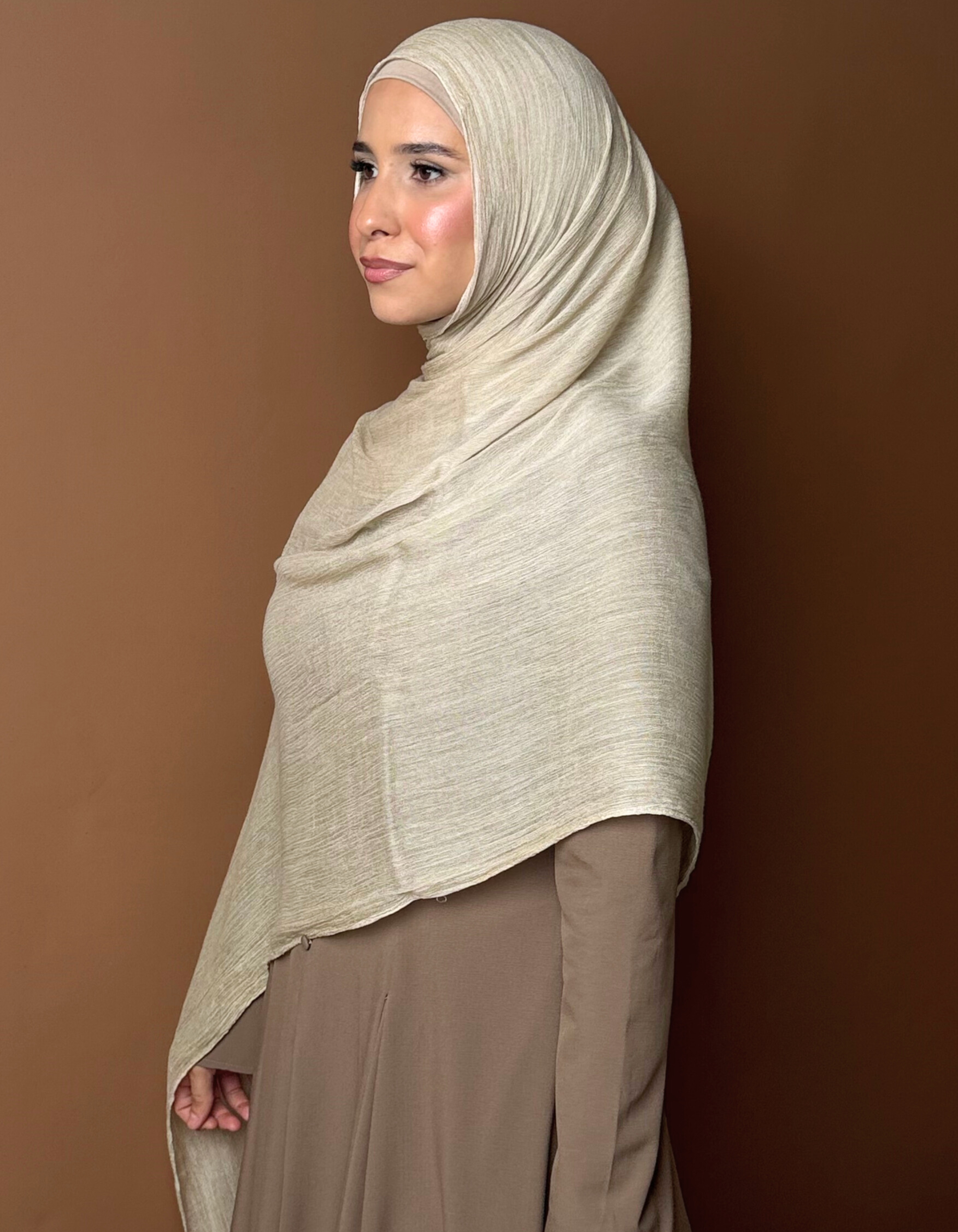 Oatmeal Hijab and Cap