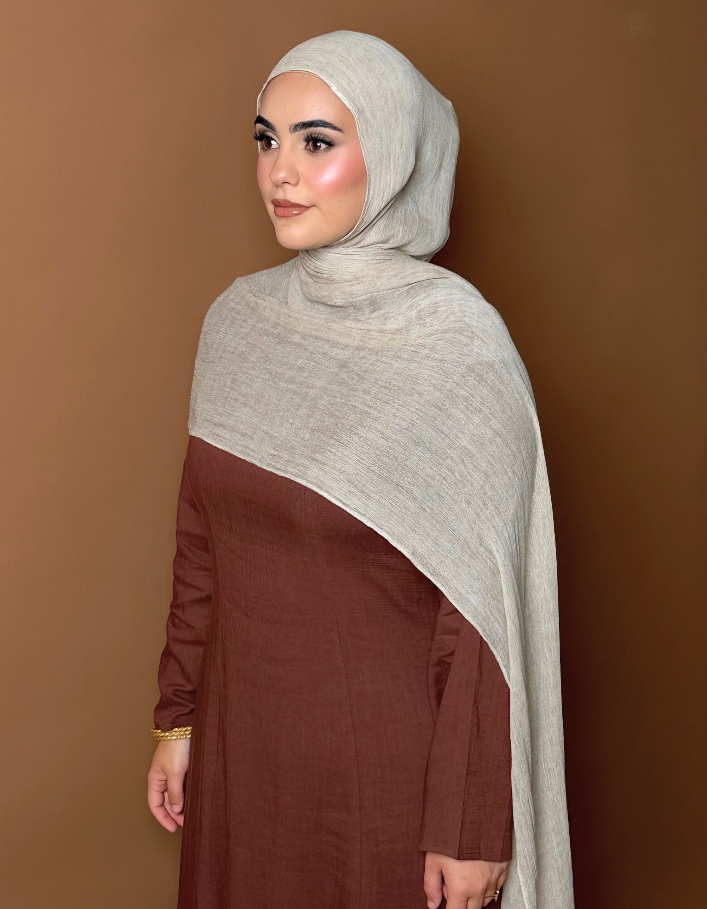 Oatmeal Hijab and Cap