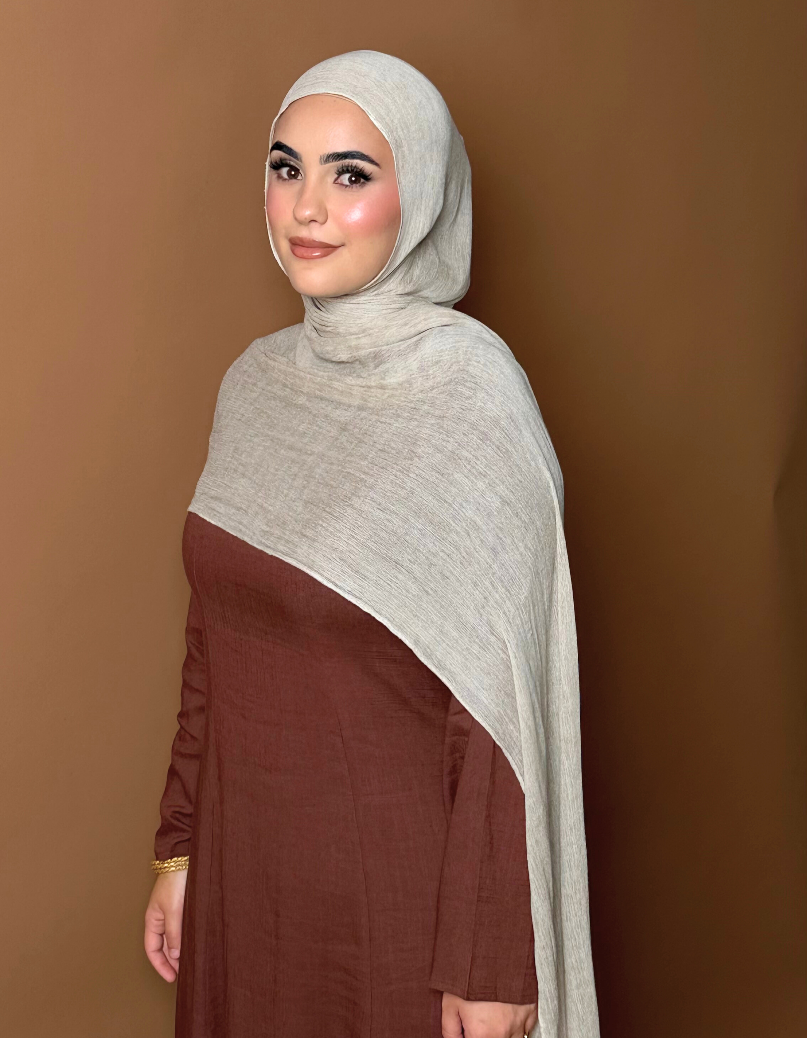 Oatmeal Hijab and Cap