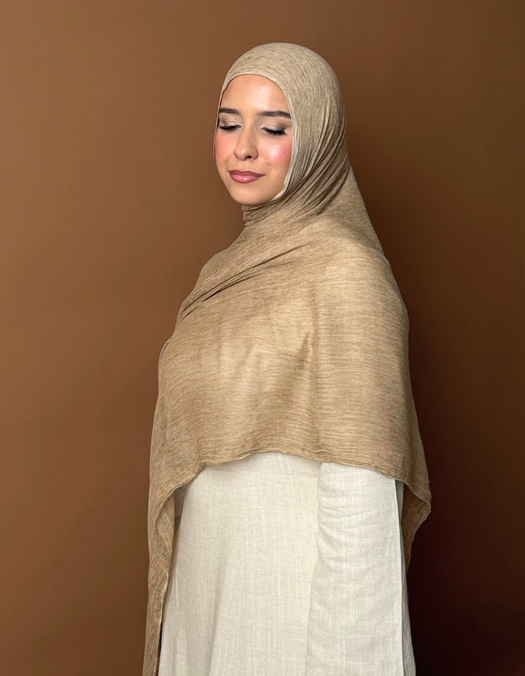 Tan Hijab and Cap
