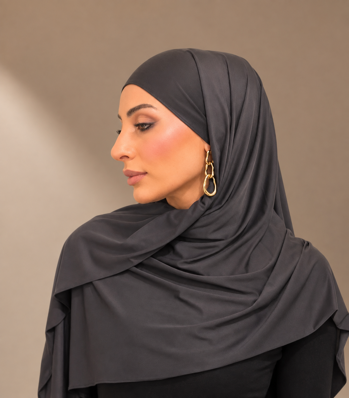 Dark cocoa brown liquid jersey